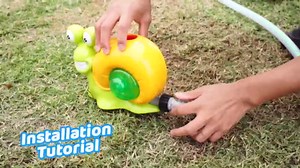 VATOS Water Sprinkler Baseball Toy for Kids Outdoor Play, 2 in 1 Snail Summer Water Game with 2 Sprinkler Heads, 360° Roating Spray Water Baseball for Boys Girls Summer Backyard Lawn Pool Party Fun