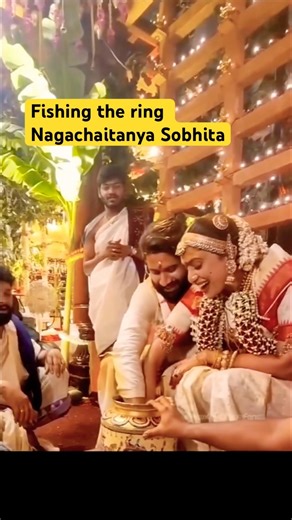 Fishing the ring at the Nagachaitanya Sobhita wedding #nagachaitanya #sobhitadhulipala #wedding