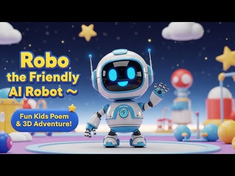 Robo the Friendly AI Robot 🤖 | Fun Kids Poem & 3D Animated Adventure