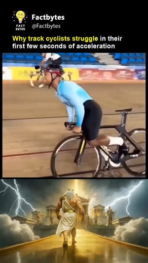 Factbytes on Instagram: "Track cyclists struggle in the first seconds of acceleration because fixed-gear bikes offer zero momentum help. Every push must come from pure power, balance, and precision. Those initial pedal strokes demand maximum strength while fighting wobble and maintaining control. A true test of technique, stability, and explosive force. #trackcycling #cyclingfacts #sportsscience"