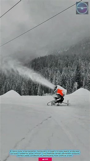 POV & WINTER: Heavy-Duty Snow Groomer and Cannon for Alpine Slope Maintenance