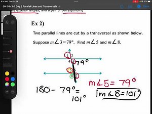 Geometry Module 3 Lesson 7 Parallel Lines and Transversals