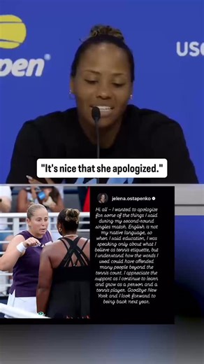 Taylor Townsend after Jelena Ostapenko issued an apology after their postmatch exchange. | espnW