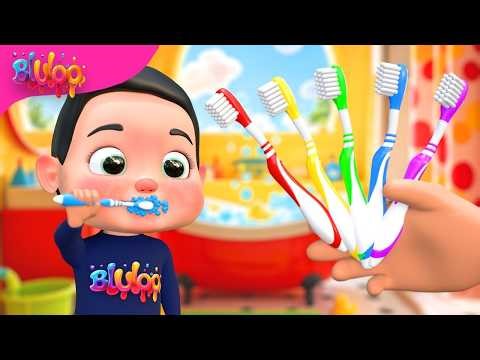 5 Finger Family Good Habits tooth brush routine Song | BluLoo Nursery Rhymes & Kids Songs