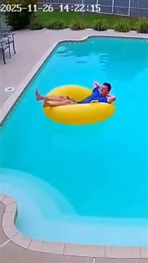 Pool turns into a SINKHOLE — the ground collapses and the man floats away on his tube! He was just chilling on his inflatable… when suddenly the earth opens up, the entire pool cracks apart, and he gets carried away on the water like it’s a crazy water slide from hell. Security cameras caught everything — pure shock, pure chaos. #wow #ai #fail #really #crash #pool #sinkhole #earthquake #viralvideo #shock #crazy #what #shit #omg #wtf #haha #go | The.worldai