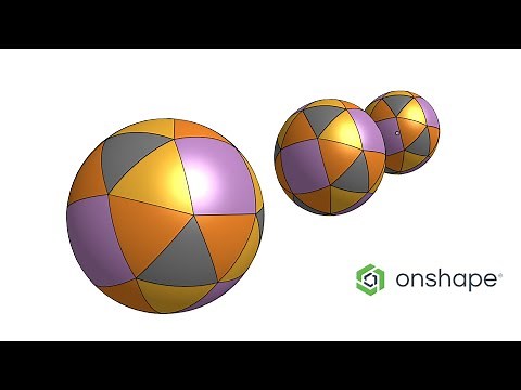 How to build a snub cube in Onshape and project on a sphere