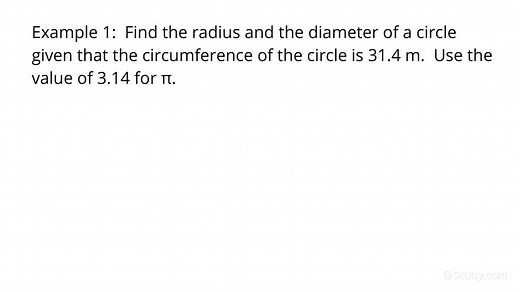 How to Find the Radius & the Diameter of a Circle Given its Circumference | Algebra