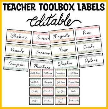 Printable Snowflakes Teacher Toolbox Labels, Boho Teacher Toolbox Labels