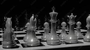 Glass Chess Board, Realistic UHD 4K 60fps Animation