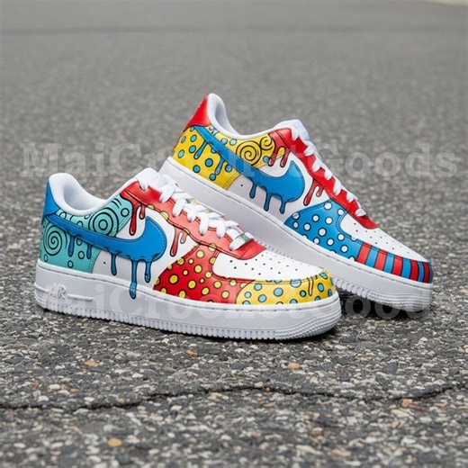Cartoon Inspired Custom AF1 Sneakers – Colorful Pop Art Hand Painted Shoes - Etsy