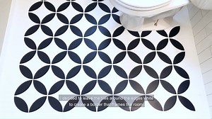79K views · 182 reactions | Give your bathroom tile floor a fresh new look with paint and a bold stencil pattern! https://www.thehandymansdaughter.com/floor-tile-paint-stencil/ | The Handyman's Daughter | Facebook