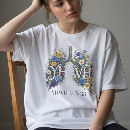 YHWH Floral Lungs Christian T-shirt, Botanical Art Tee - Etsy