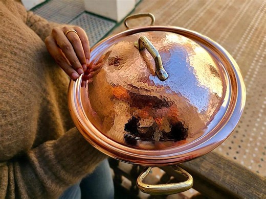 Hand-hammered Solid Copper Cooking Pot With Brass Handles – Heavy-duty Traditional Copper Casserole for Professional Chefs - Etsy