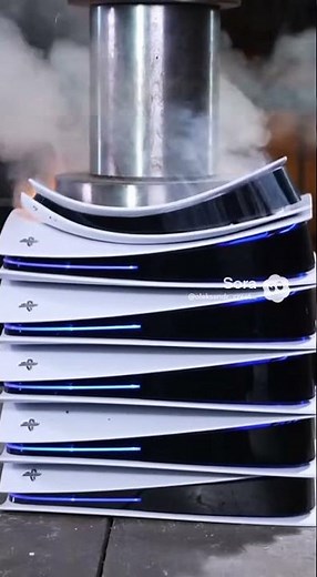 Hydraulic Press vs PlayStation 5 Tower