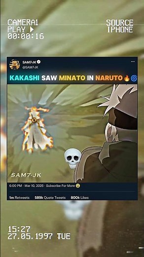 KAKASHI SAW MINATO SENSEI IN NARUTO 🌀🔥