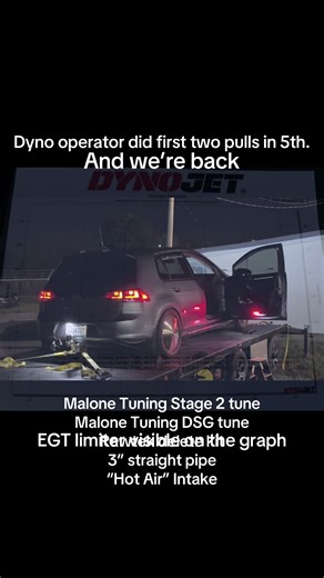2015 MK7 2.0 TDI (CRUA) dyno run Malone Tuning stage 2 tune Malone Tuning DSG tune Rawtek delete kit 3” straight pipe #fy #tdi #diesel #vw #mk7