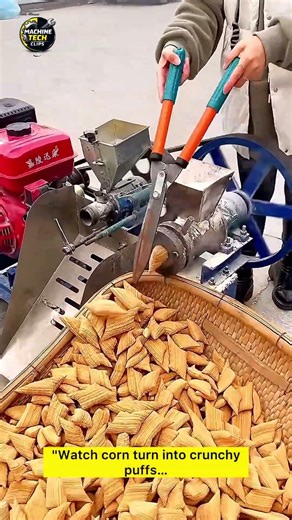 This Machine Turns Corn Into Crispy Puffs In Seconds😱 #satisfying #machine