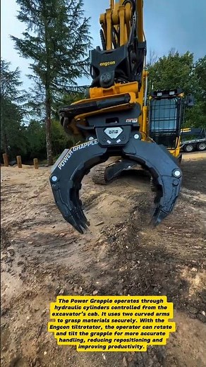 Power Grapple Excavator Attachment Demonstration | Engcon System in Action
