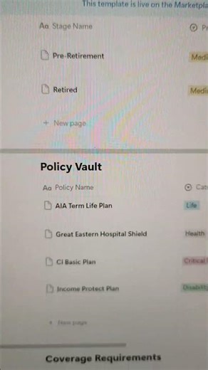 Insurance OS notion Free template Saves HOURS sorting Blind Spot Yearly