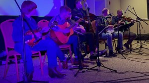 We had a great time honoring Paul Brewster! Wyatt Ellis (14), John Meador, Daniel Grindstaff, Kent Blanton, Stephen Burwell at East Tennessee History Center @highlight | Wyatt Ellis