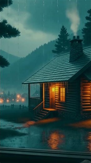 Cozy Cabin Window Rain 🌧️ Relaxing Rain Sounds for Sleep & Study