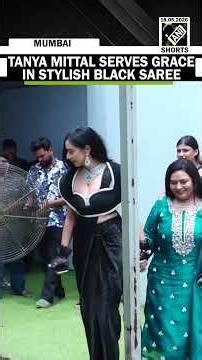 Bigg Boss 19 contestant Tanya Mittal brings classic elegance in stylish black saree in Mumbai