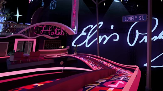 It's time to "TCB" and check into the swankiest spot in Vegas... "Walkabout Mini Golf: Viva Las Elvis," an immersive virtual experience where you’ll join the entourage of the 'King of Rock ’n’ Roll' in a 70s-era fever dream, bursting with iconic moments from Elvis Presley’s lyrics and movies. Shake, Rattle, and Roll your way into fabulous fun now on VR headsets, iPhones, and iPads! Visit www.mightycoconut.com/elvis. | ELVIS PRESLEY