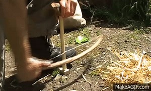 How to start a fire by friction on Make a GIF