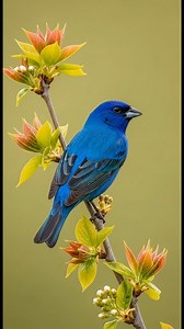 True blue! The male Indigo Bunting is a showstopper, especially when framed by these fresh spring leaves. 🥰😍 #birdwatcher #birdwatching #wildlife #nature #birdslover | Saving Birds
