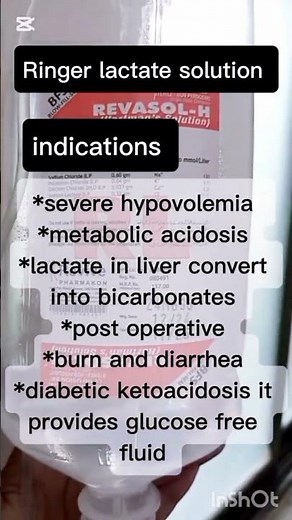 Ringer’s Lactate Solution(R/L )| IV Fluid Composition & Indications Dr Health Officials