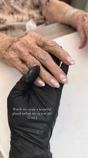 Beautiful Glazed Nail Art Transformation on 93-Year-Old Grandma
