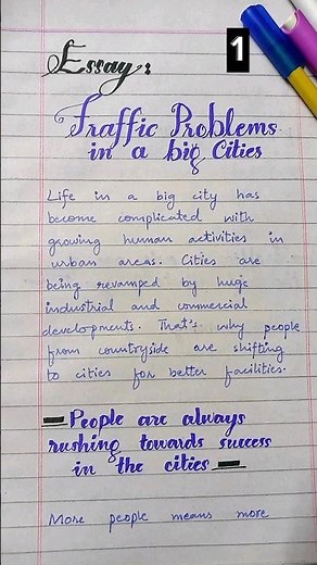 Essay | traffic problem in big cities | with extra quotation | class 9,10,11,12 | #educational #edok