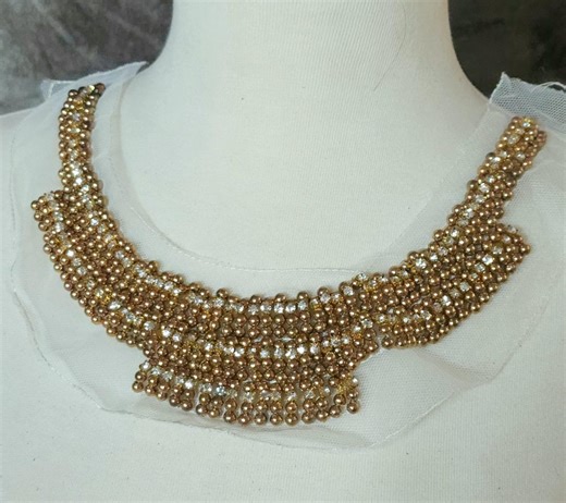 Gold Beaded Sewing Applique Trim, Costume Embellishment - Etsy