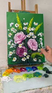 154K views · 1.5K reactions | How to Paint Beautiful Roses and Daisies | Easy Acrylic Flower Painting for Beginners | MAY Art. | Facebook