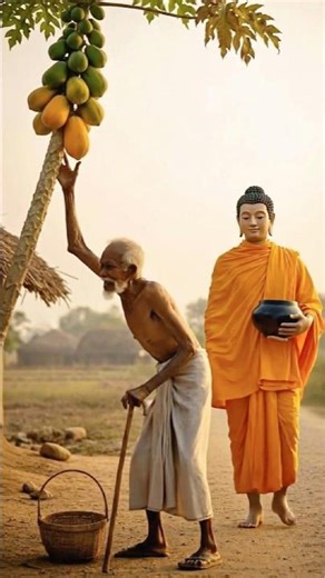 A 95-Year-Old Man Offered a Papaya… and Buddha Restored His Life – Gautam Buddha Miracle Story