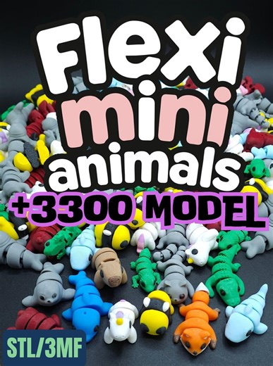 Flexi Mini Animals  3300 STL and 3MF 3D Print Files - Commercial Use Allowed - Etsy