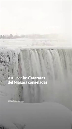 Debido a las bajas temperaturas en el Norte de América, las cataratas del Niágara se han congelado parcialmente. Hasta 60 centímetros de nieve se ha registrado. https://ow.ly/5XAM50Y4kNN | Aristegui Noticias
