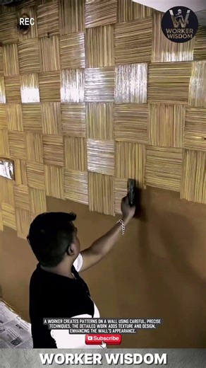 Wall Pattern Making Process | Worker Creating Wall Texture #workerwisdom #construction