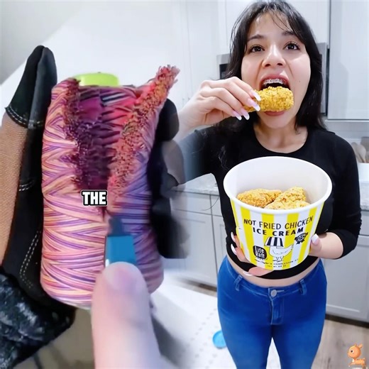 Ice cream fried chicken prank on my family 😂 #funnyvideos