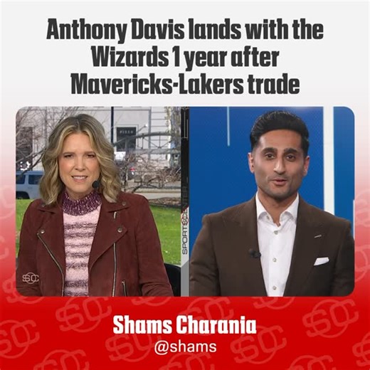 Shams Charania on Instagram: "Just in on SportsCenter -- 10-time NBA All-Star and 2020 champion Anthony Davis dealt from the Dallas Mavericks to the Washington Wizards."
