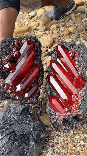 Incredible Red Crystal Discovery Inside a Rock – Unreal Find!