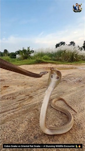 Cobra Snake vs Oriental Rat Snake — A Stunning Wildlife Encounter 🐍🔥 #snakevideo #wildliferescue