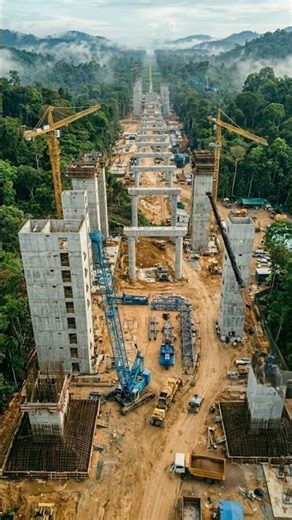 Epic Construction Timelapse: The Linear Eco-City in the Forest 🚄✨