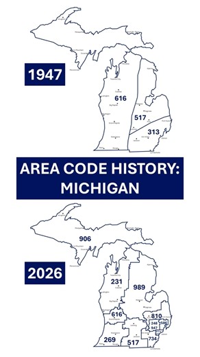 Area Code History: Michigan #engineering #telecom