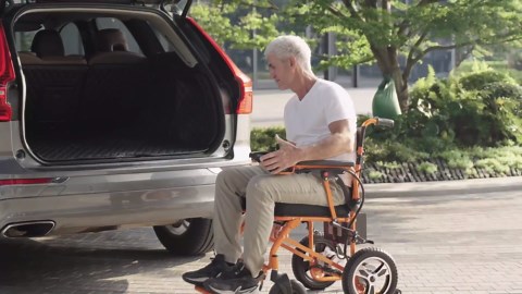 Lightweight Electric Wheelchairs for Adults,Motorized Wheelchair Power Portable Wheelchair,500W Motor Airline Approved Silver