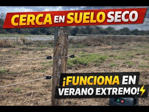 Cerca Eléctrica para Suelo Seco: Positivo–Tierra–Positivo + Pararrayos ⚡🌍⚡