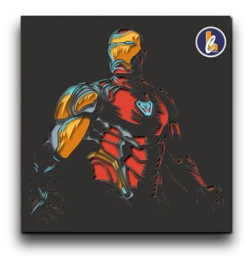 Arte de pared de Iron Man SVG: archivos multicapa para caja de sombra, Cricut, archivos de corte láser - Etsy México