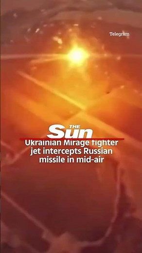Ukrainian Mirage fighter jet intercepts Russian missile during night attack #ukraine