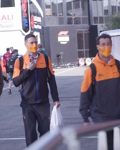 Daniel and Lando arrive at the Dutch Grand Prix. 🇳🇱 | McLaren