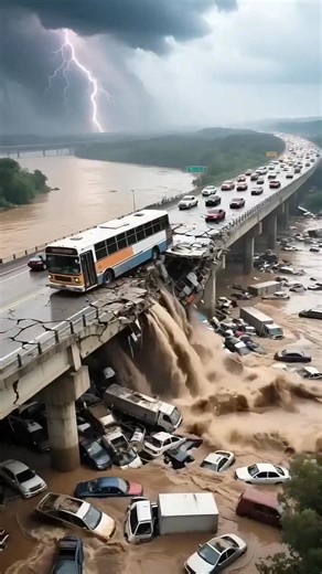 121K views · 338 reactions | Bridge Collapses as Floodwaters Push to the Limit! See More.. | Early Bird | Facebook